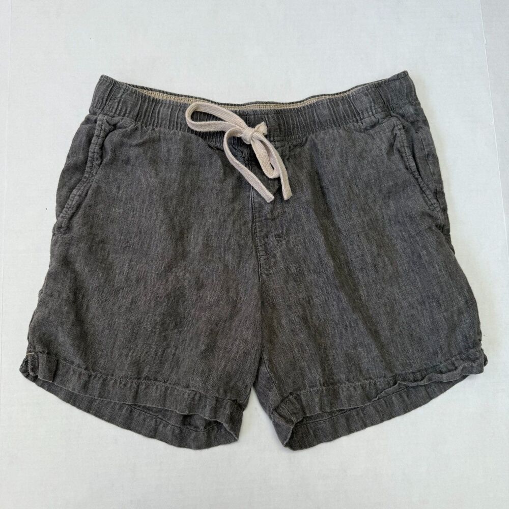Banana Republic 6" Linen Shorts Women's Size Medium Gray Elastic Waist